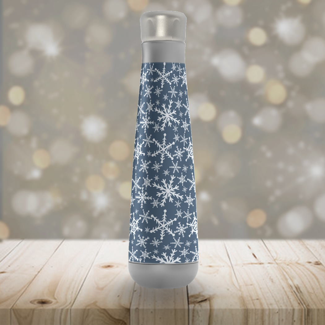Blue Snowflakes Insulated Water Bottle