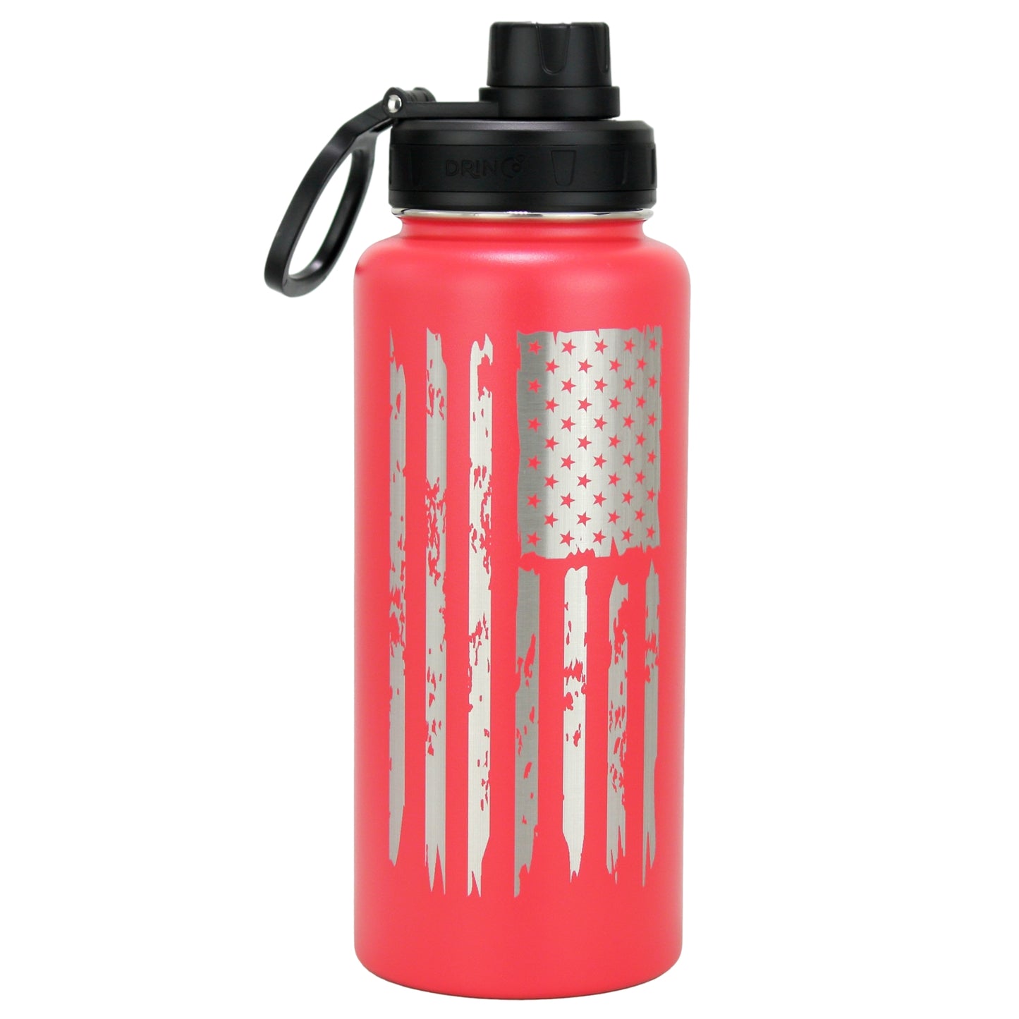 DRINCO 32oz Insulated Water Bottle — USA Flag Barn Red