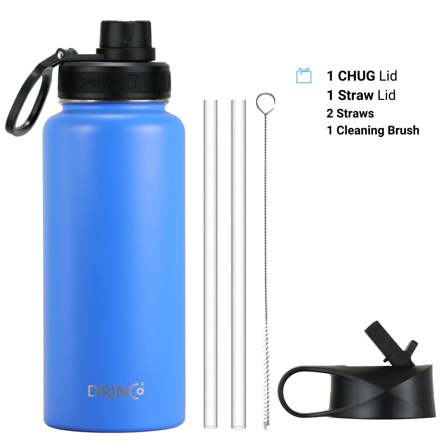 DRINCO 32oz Insulated Water Bottle — Royal Blue