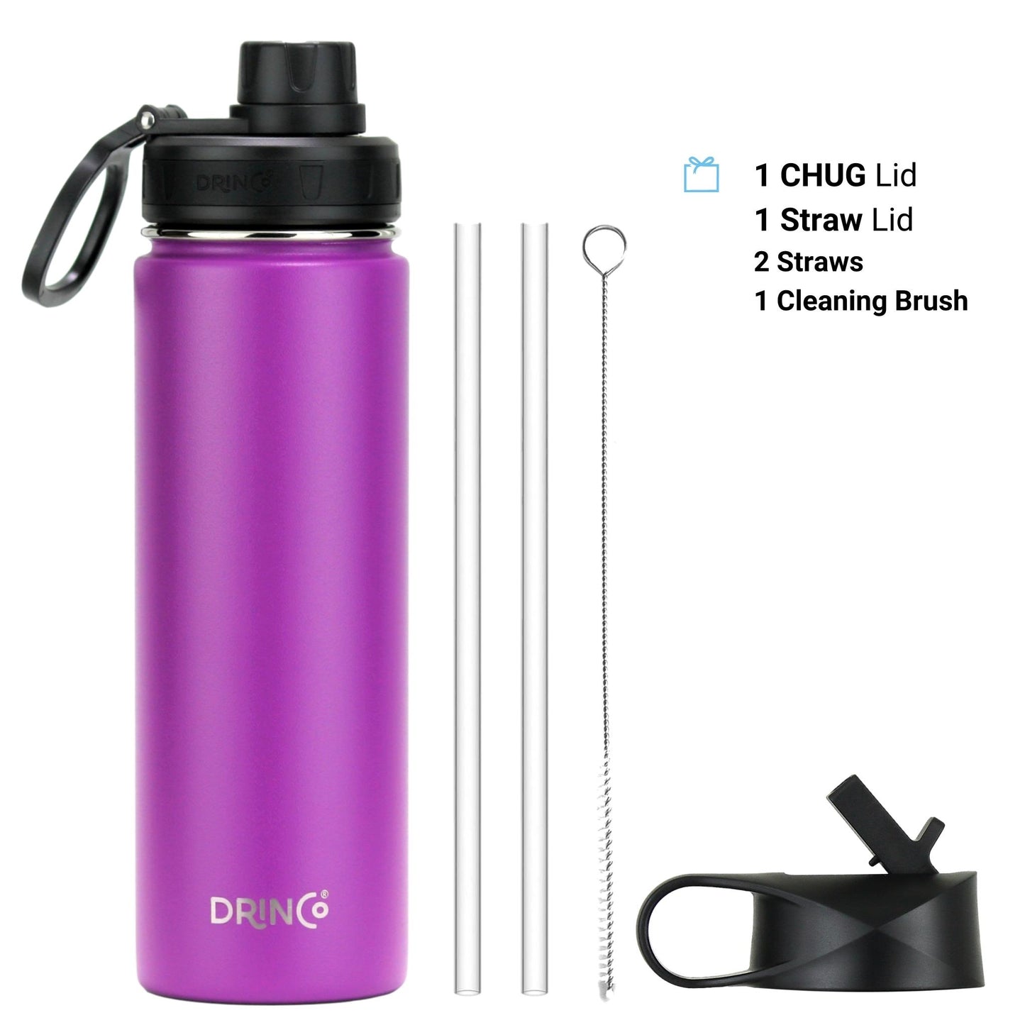 DRINCO 22oz Insulated Water Bottle — Deep Purple