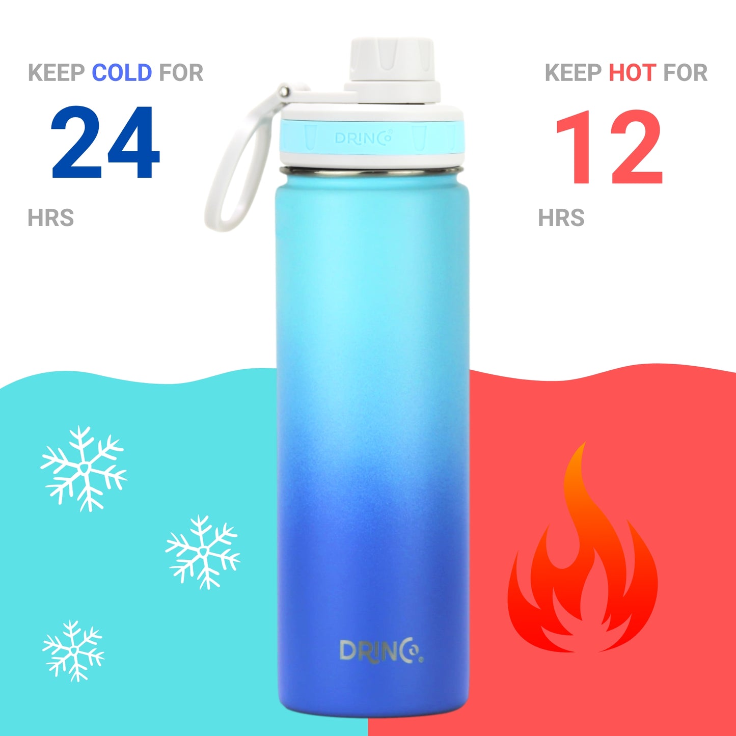DRINCO 22oz Insulated Water Bottle — Morning Sky Blue