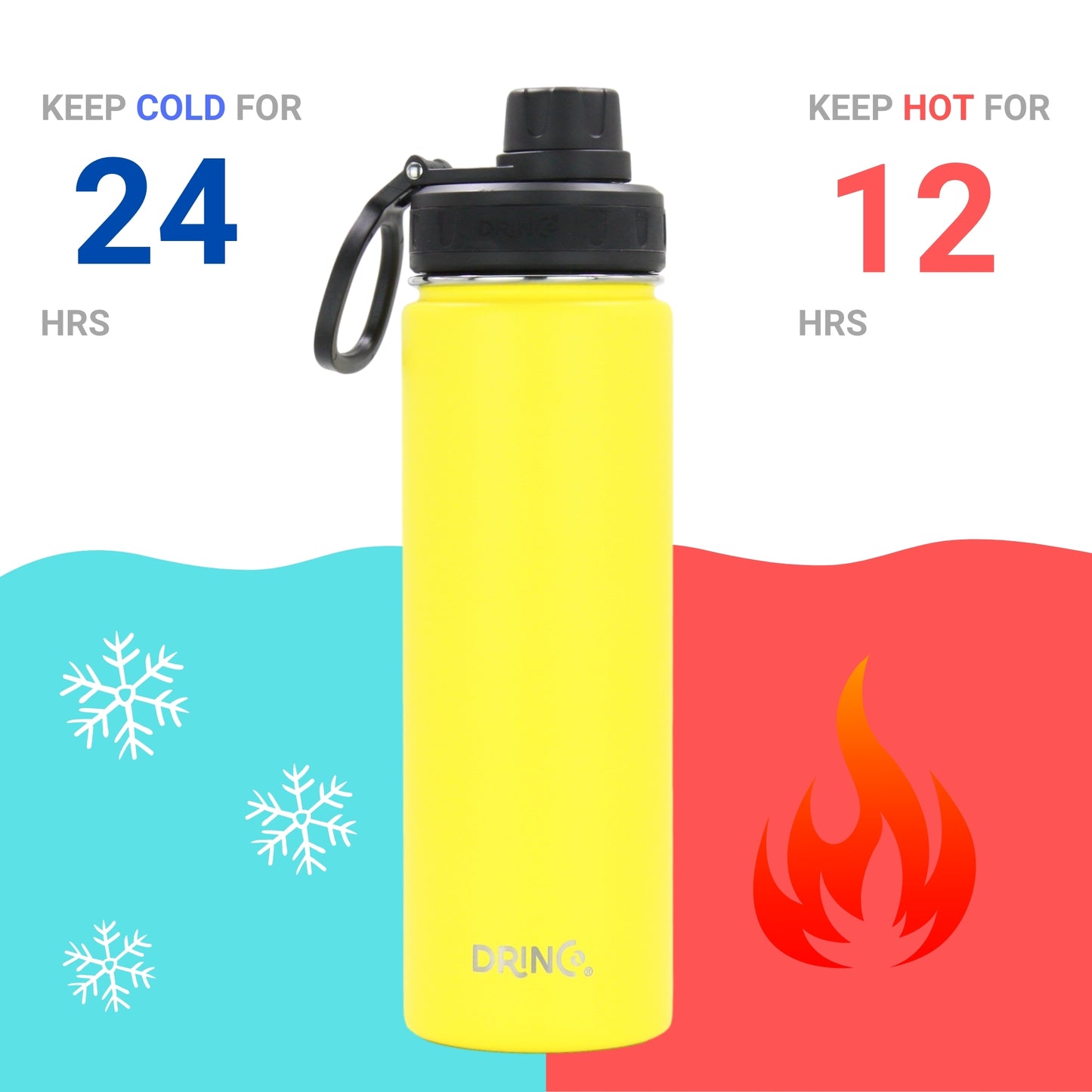 DRINCO 22oz Insulated Water Bottle — Illuminating Yellow