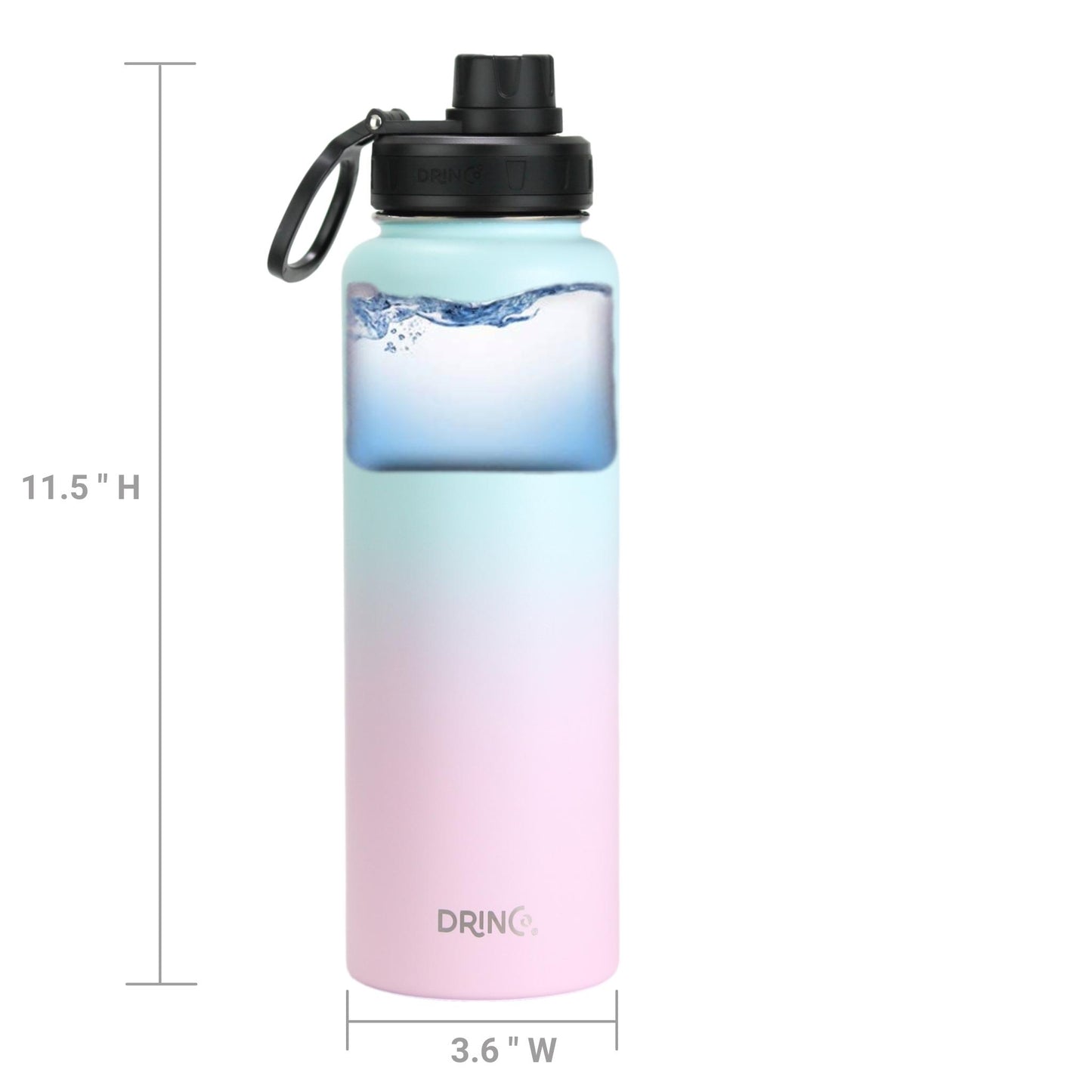 DRINCO 40oz Insulated Water Bottle — Macaron