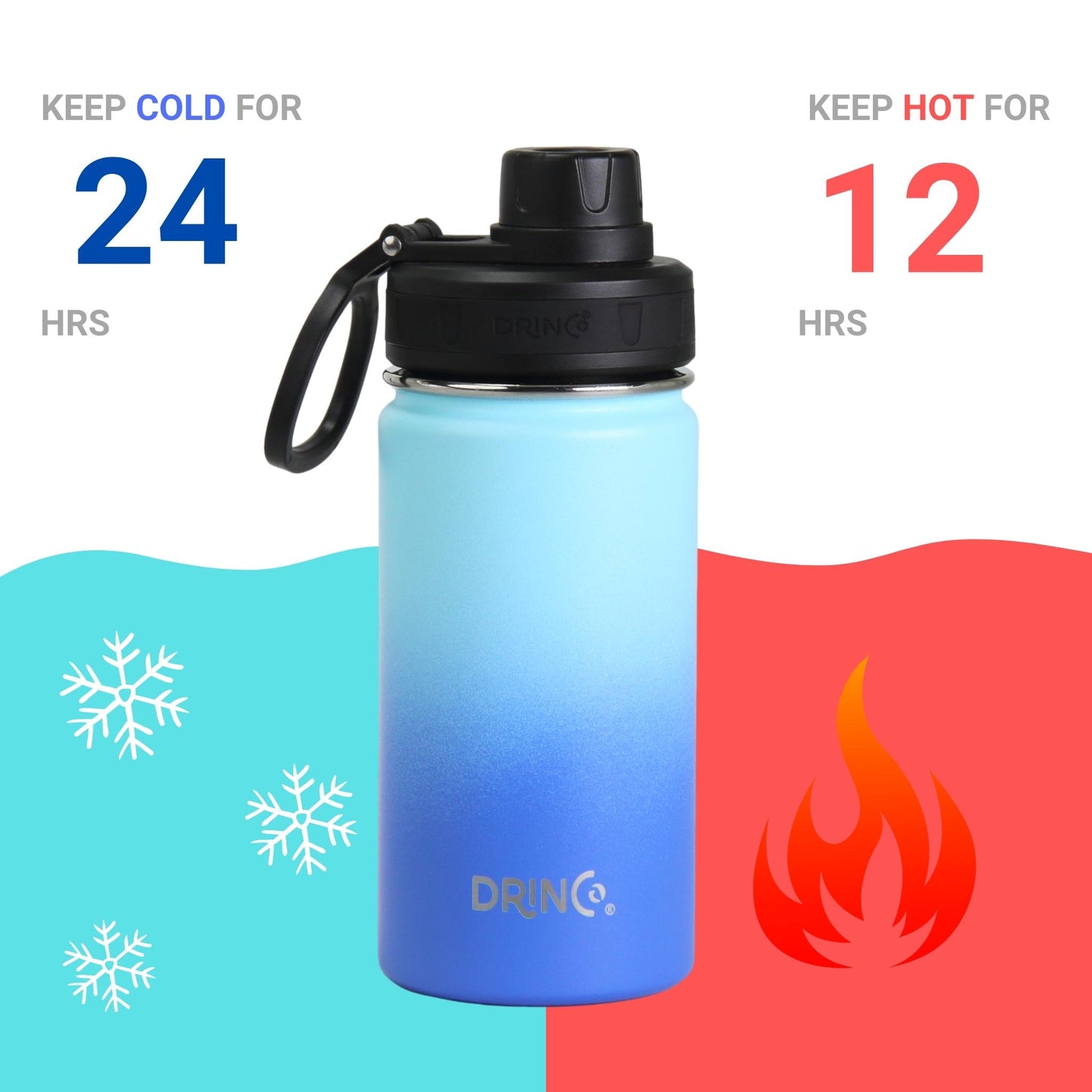DRINCO 14oz Insulated Water Bottle — Morning Sky Blue