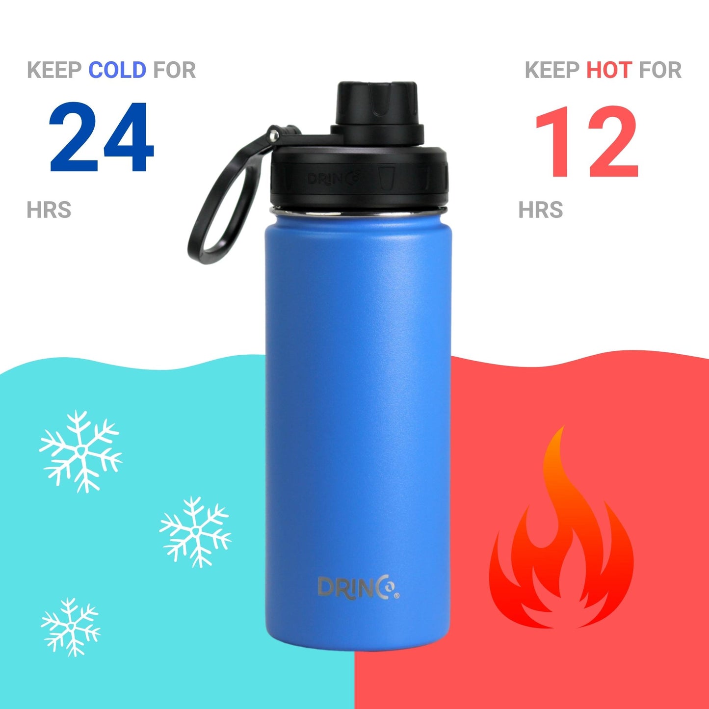 DRINCO 18oz Insulated Water Bottle — Royal Blue