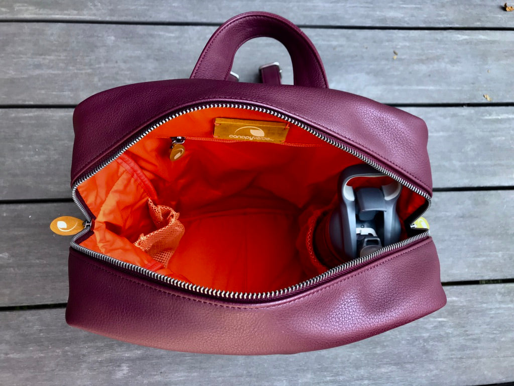 Lenox Vegan Leather Backpack Purse — Burgundy