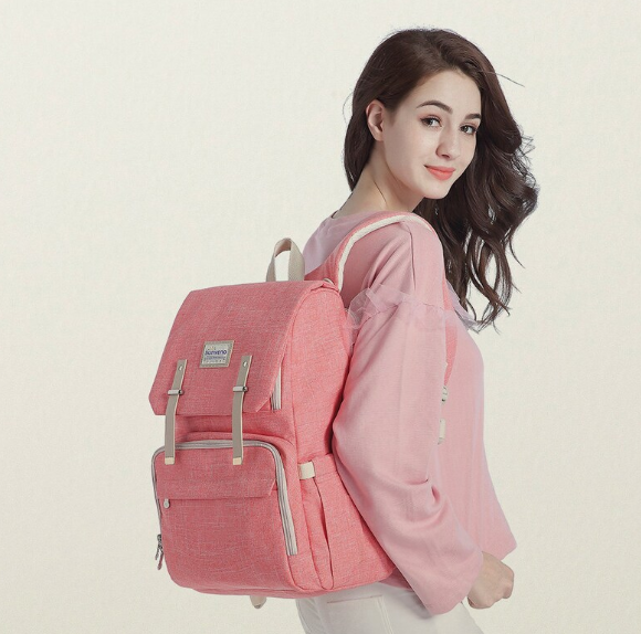 Canvas Diaper Bag Backpack — Gray