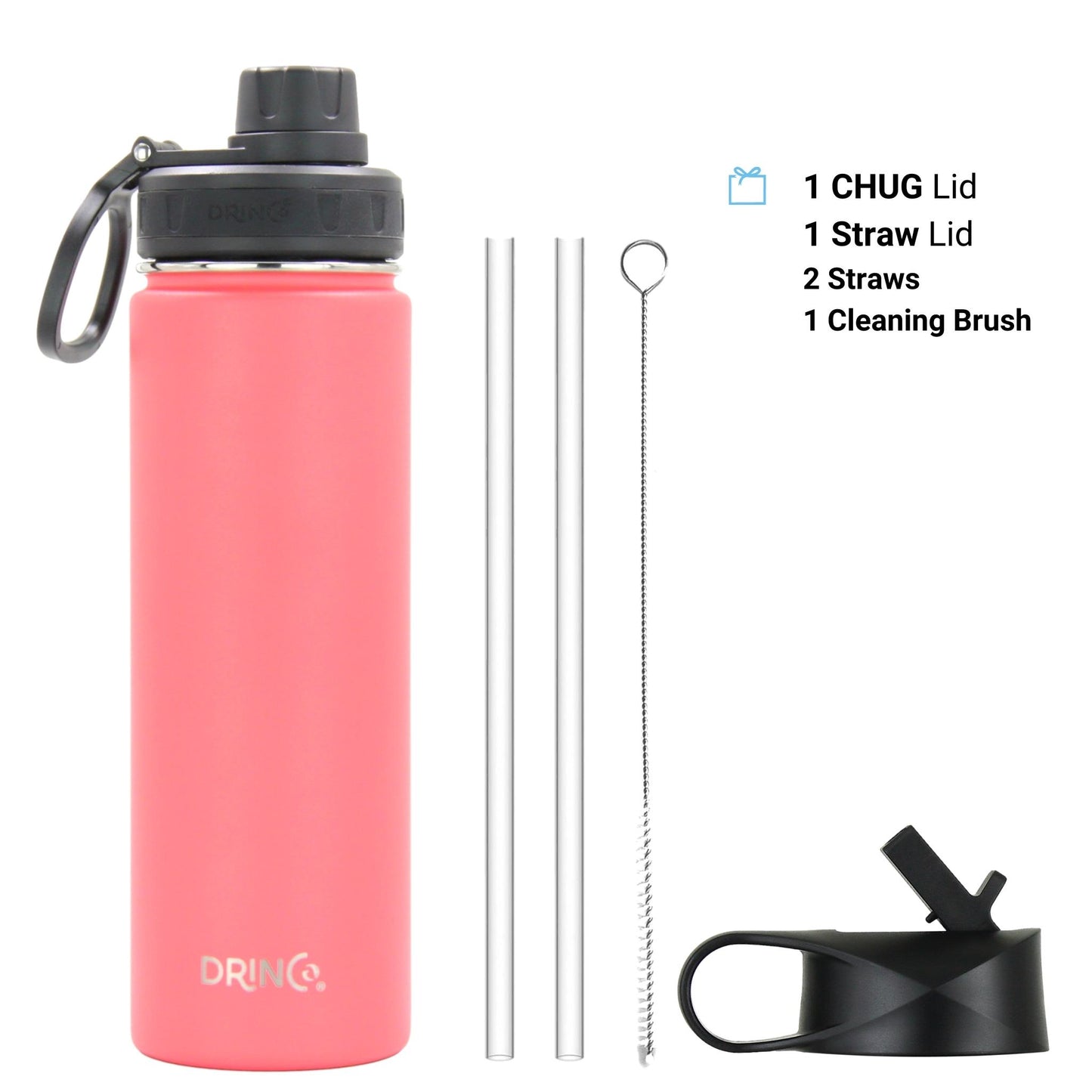 DRINCO 22oz Insulated Water Bottle — Coral Paradise