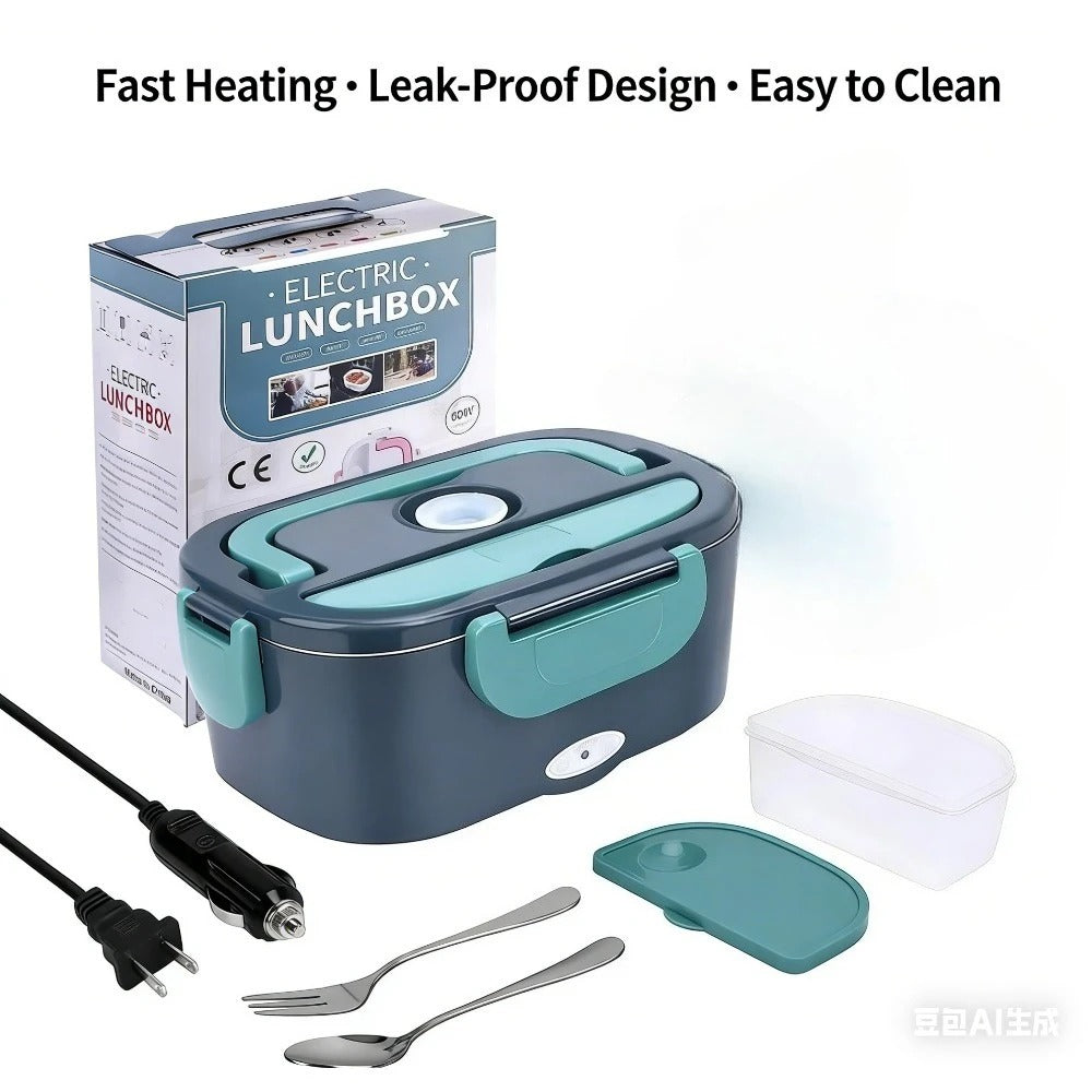 All-In-One Heated Lunch Box Set – Plug In, Eat Warm, Anywhere