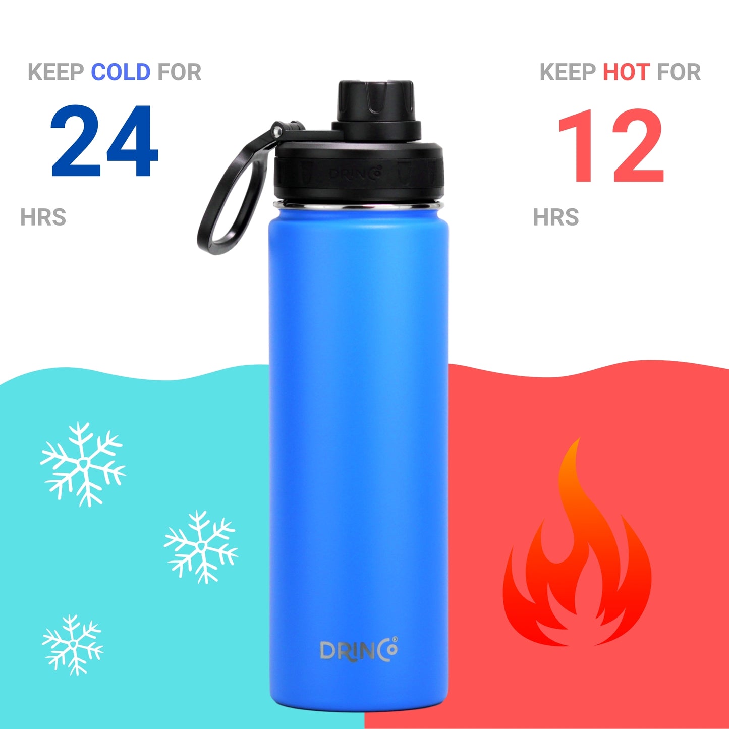 DRINCO 22oz Insulated Water Bottle — Royal Blue