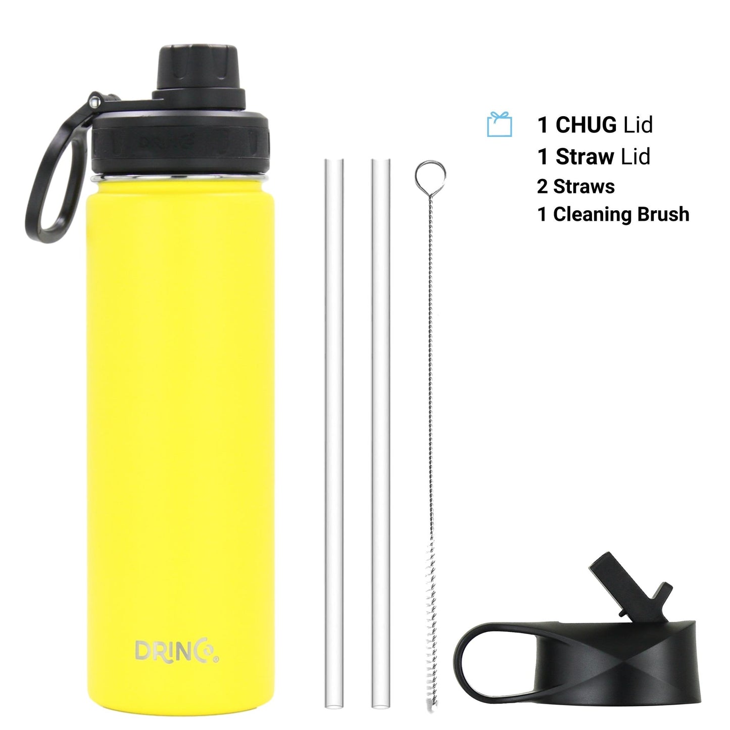 DRINCO 22oz Insulated Water Bottle — Illuminating Yellow