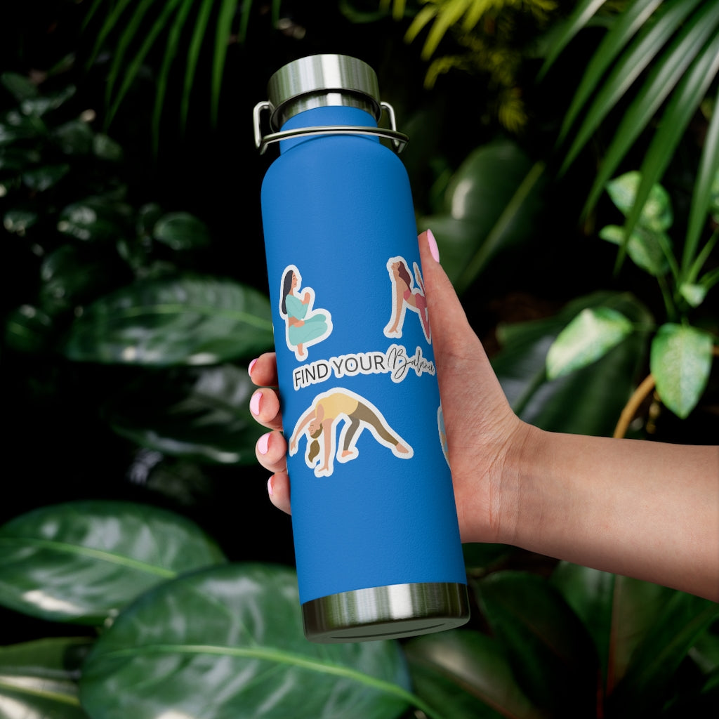 Yoga Poses 22oz Insulated Water Bottle — Find Your Balance