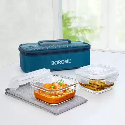2-Container Glass Lunch Box Set – 320ml, Leak-Proof Lids