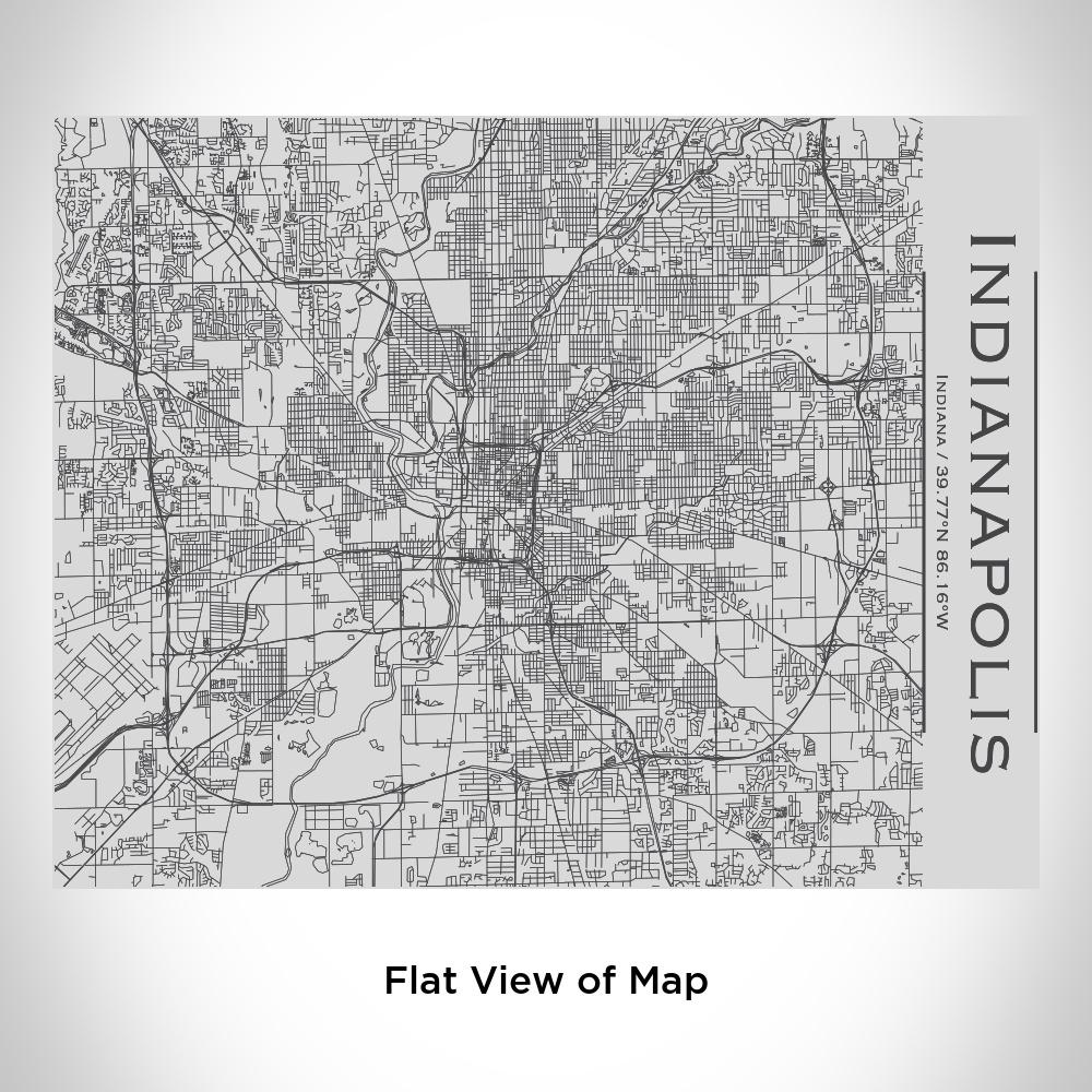 Indianapolis, Indiana Map Bottle — Bamboo Top, Matte Black