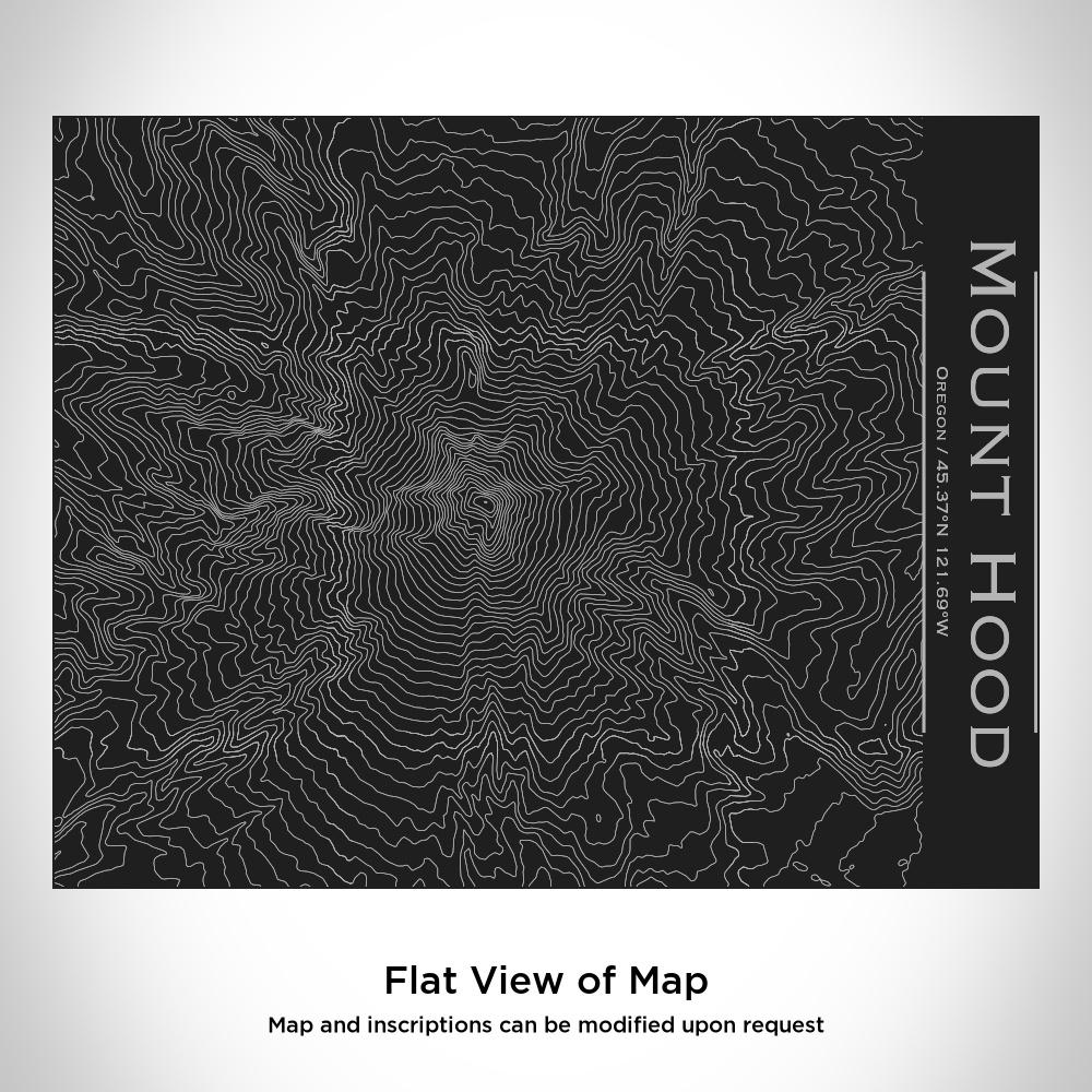 Mount Hood, Oregon Map Bottle — Bamboo Top, Matte Black