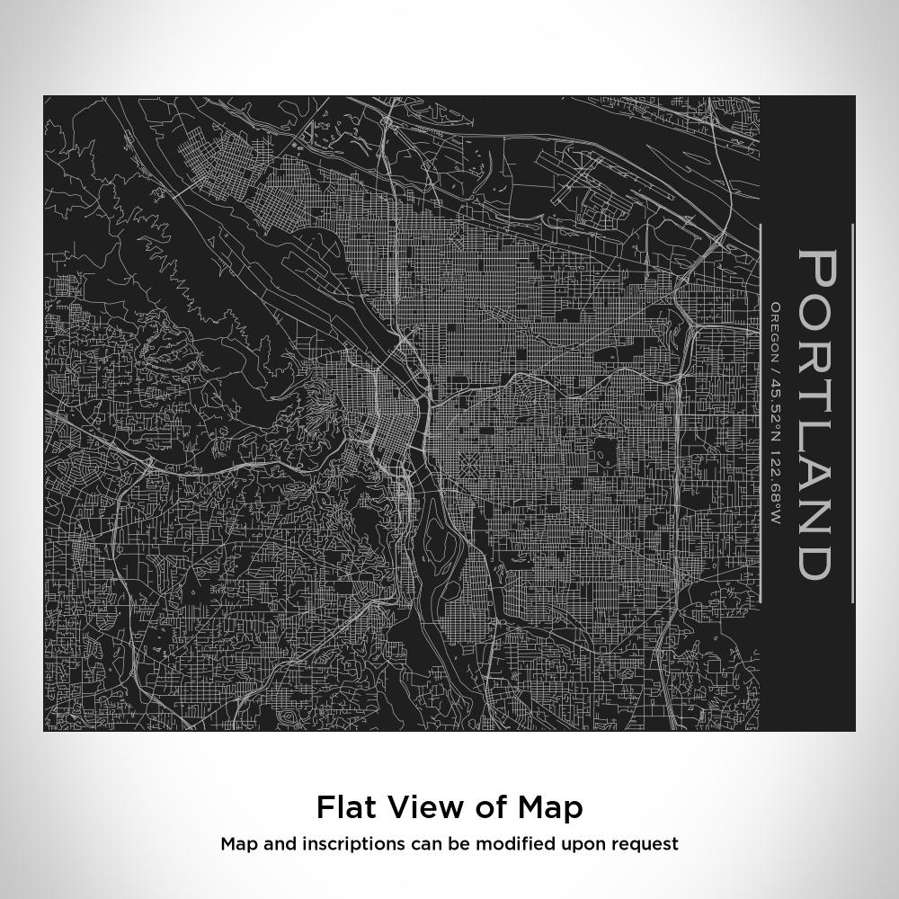 Portland, Oregon Map Bottle — Bamboo Top, Matte Black