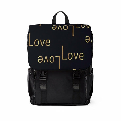 Uniquely You Half-Flap Backpack — Love Print, Black